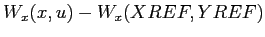 $W_x(x,u) - W_x(XREF,YREF)$